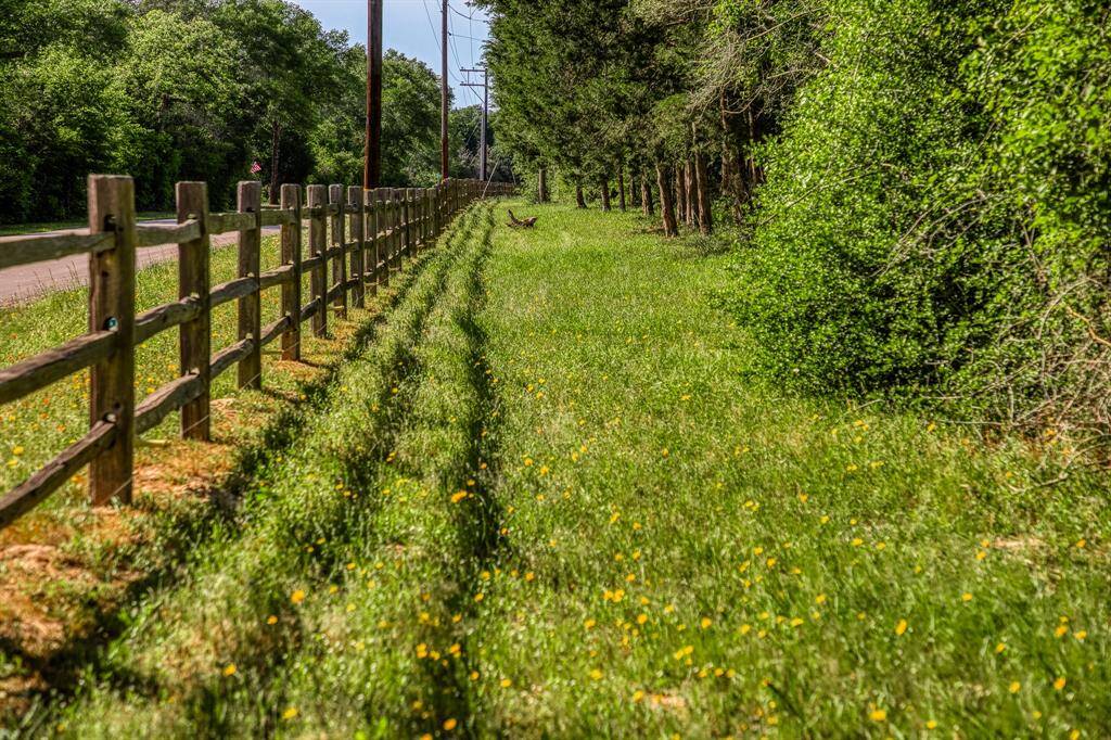 The perimeter inside the fencing is kept manicured year-round.