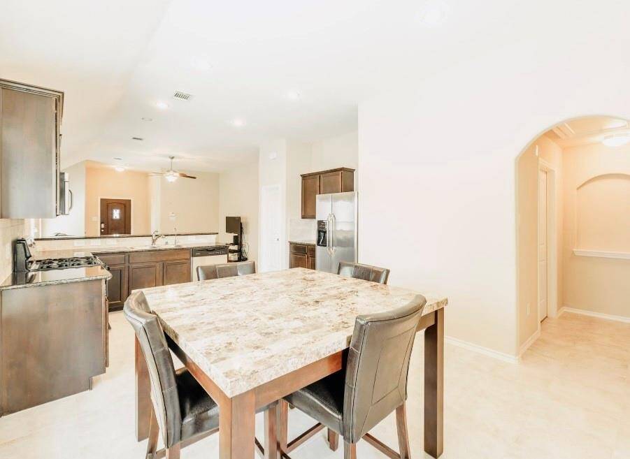 Dining area that overlooks the patio.