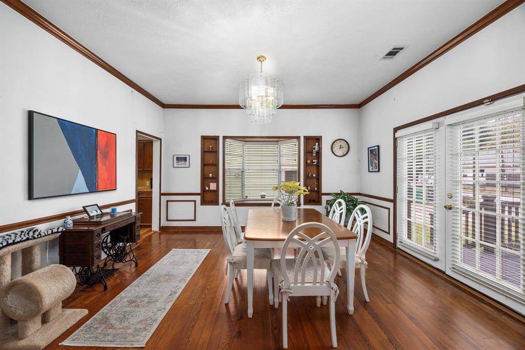 Dining room that opens to the side deck.