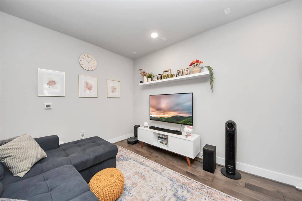 This cozy living room features a modern design.