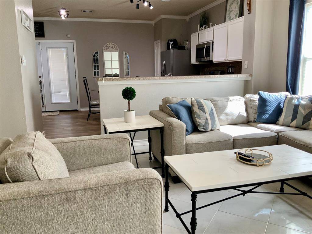 Family room looking into the kitchen
