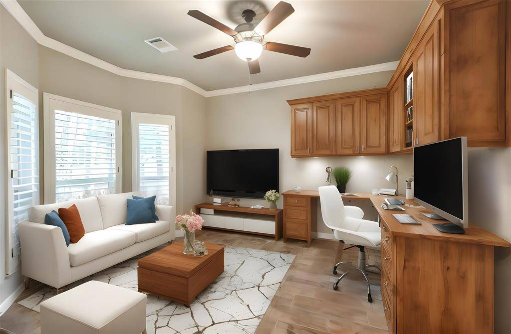 office with the built -in desc