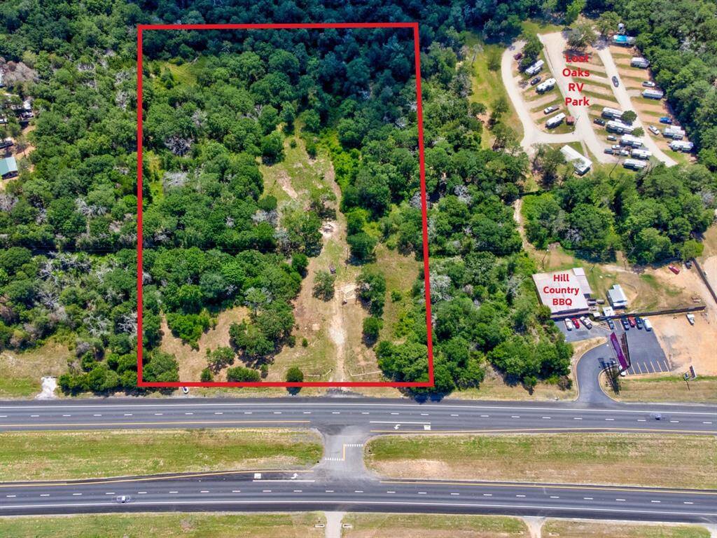 View of approximate boundary lines, property is just past Hill Country BBQ and Lost Oaks RV Park.