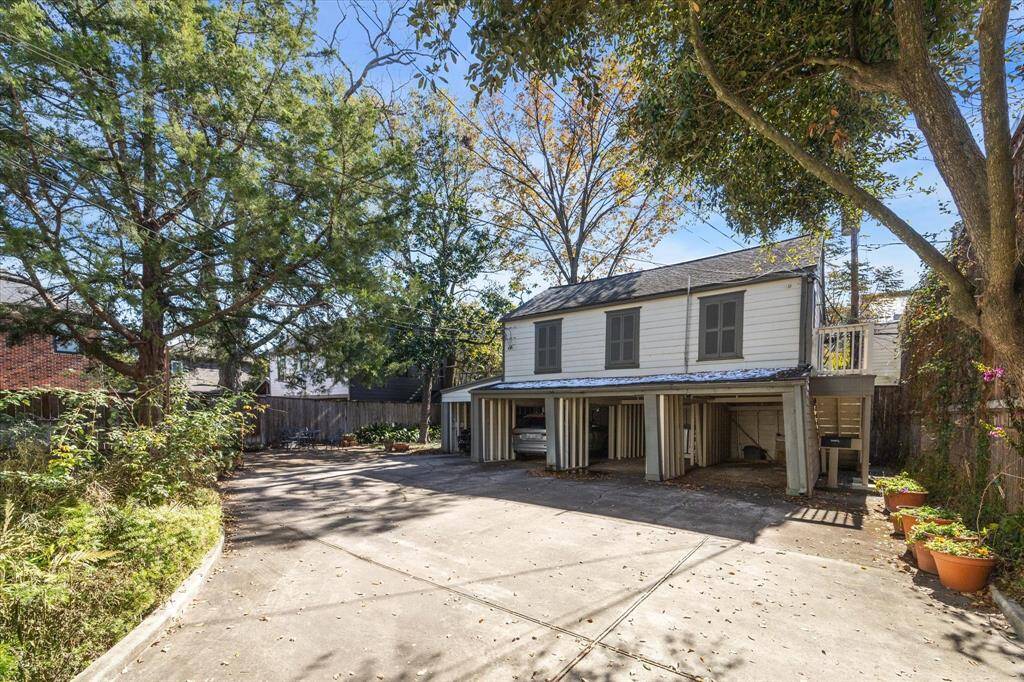 Detached garage apartment features one bedroom and one full bath.