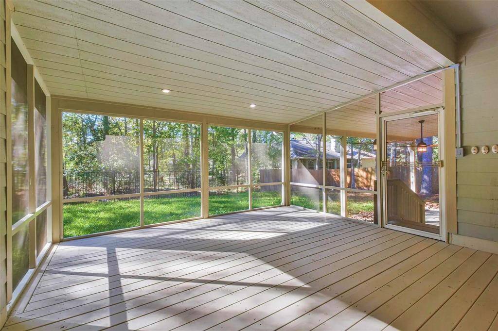 Screened covered porch
