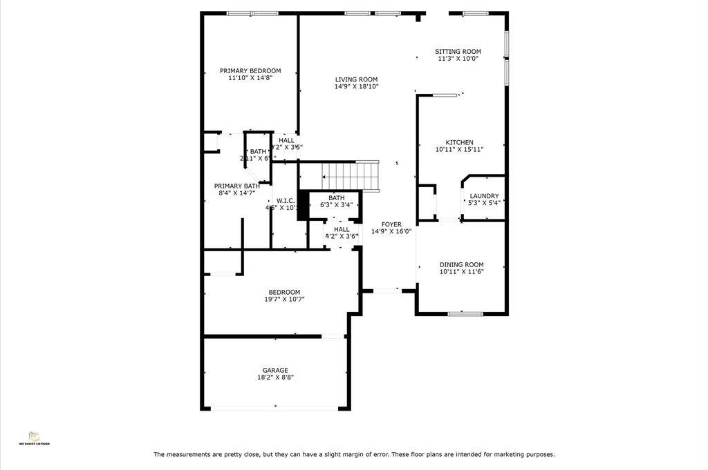 First floor with dimensions