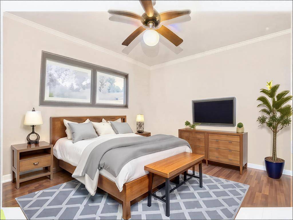 Virtually staged bedroom