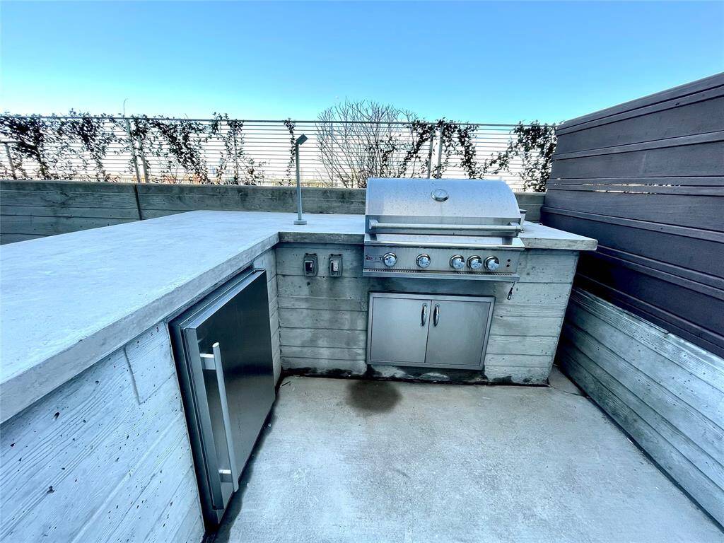 built in grill on private patio