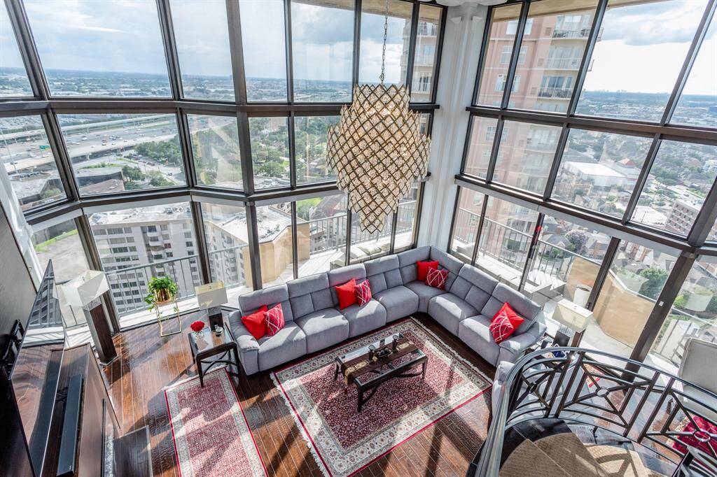 View of living are from 2nd floor
