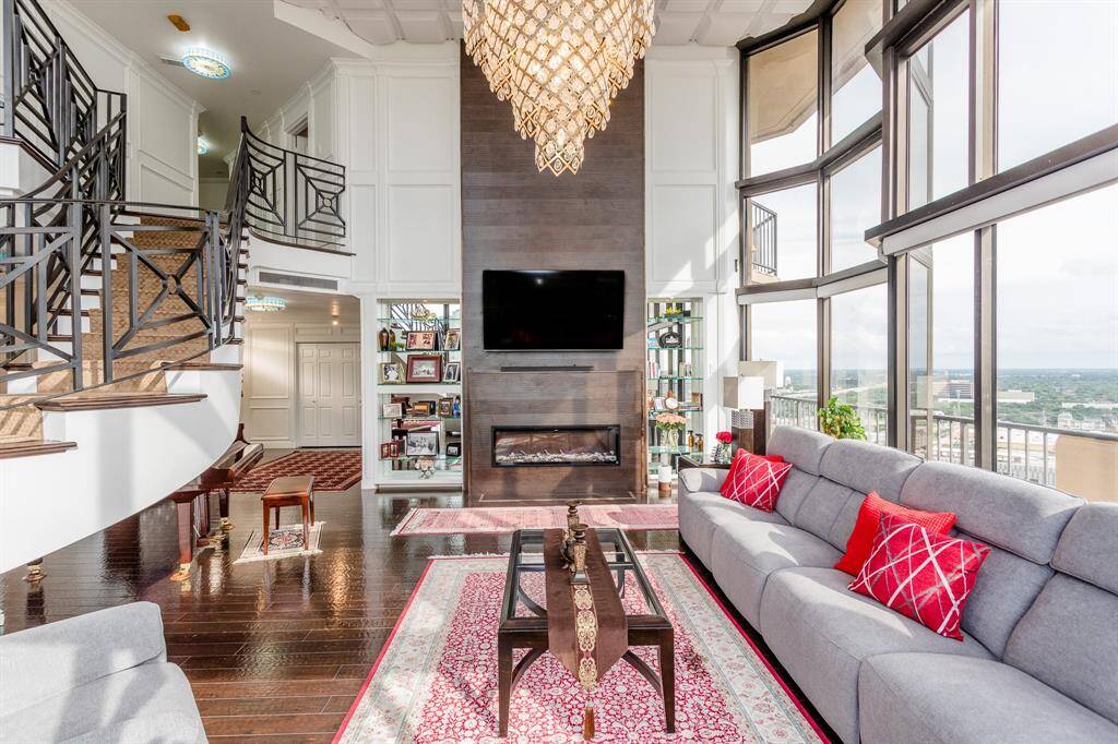 Custom chandliers in living room