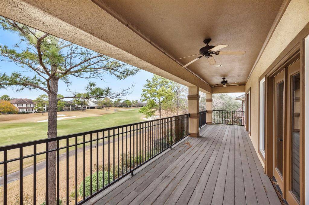 The upstairs balcony is accessible from the game room & bedroom.