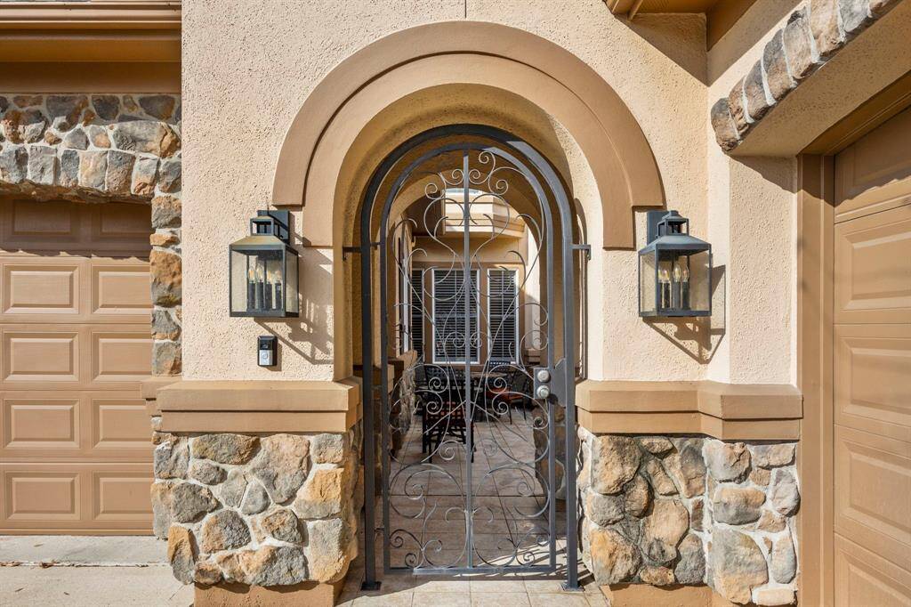 Gated private courtyard entrance