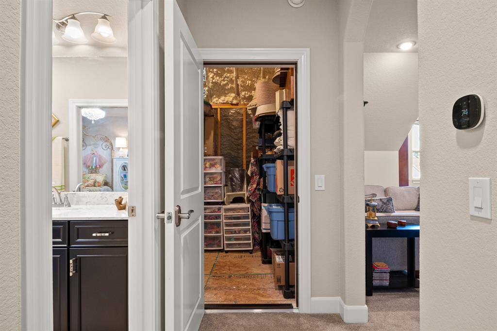 2 separate Climatized Attic areas with Spray foam insulation offering a perfect opportunity to store your memories, decorations and keepsakes.