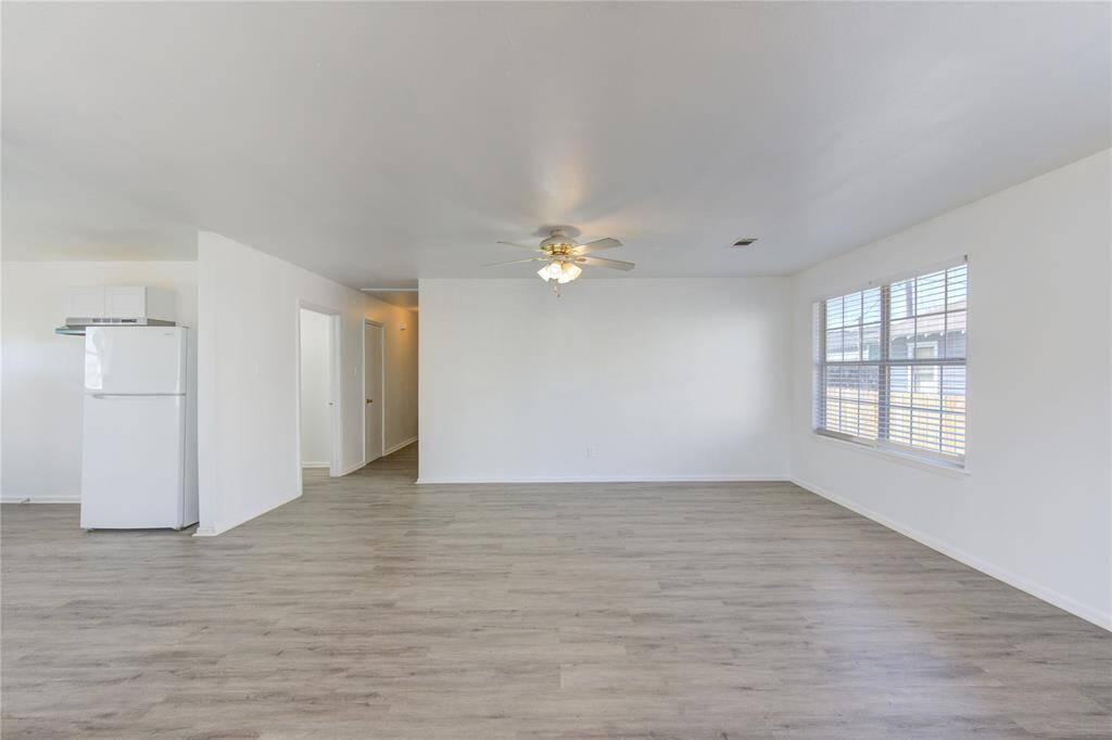 Living and dining space open to kitchen