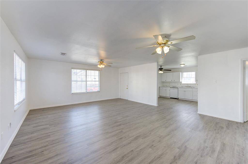 Living and dining space open to kitchen