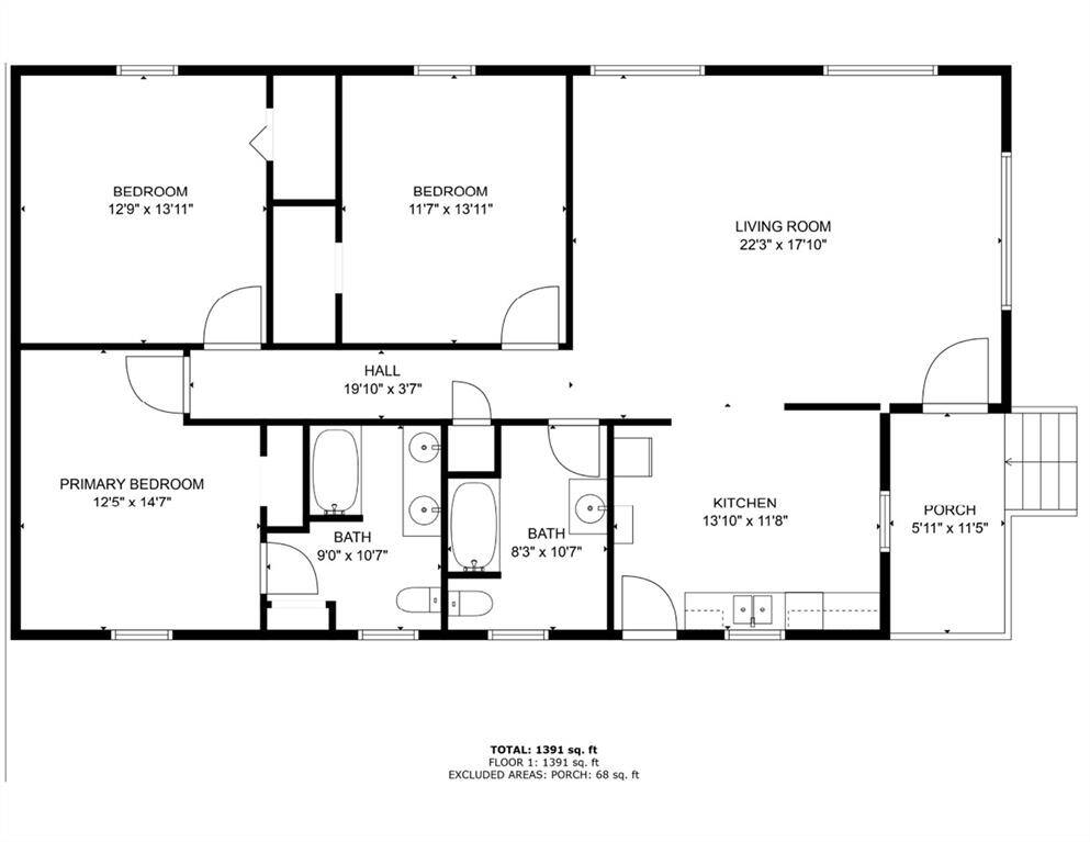 Floor plan.  All diminsions are done using CubiCasa App