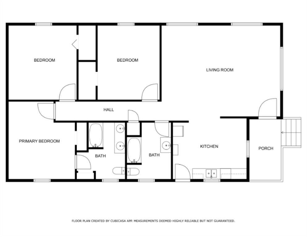 Floor plan.  All diminsions are approximate.  Done using CubiCasa App