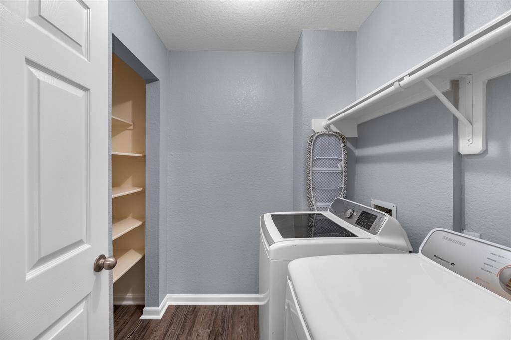 Refrigerator, washer & dryer included.
