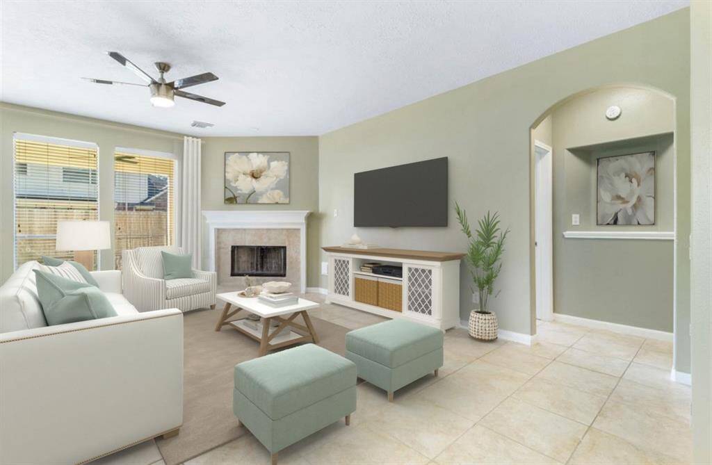 Virtually staged- Living room