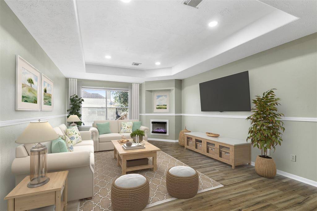 virtually staged- Open concept living room