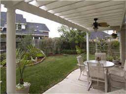 Large patio and custom pergola