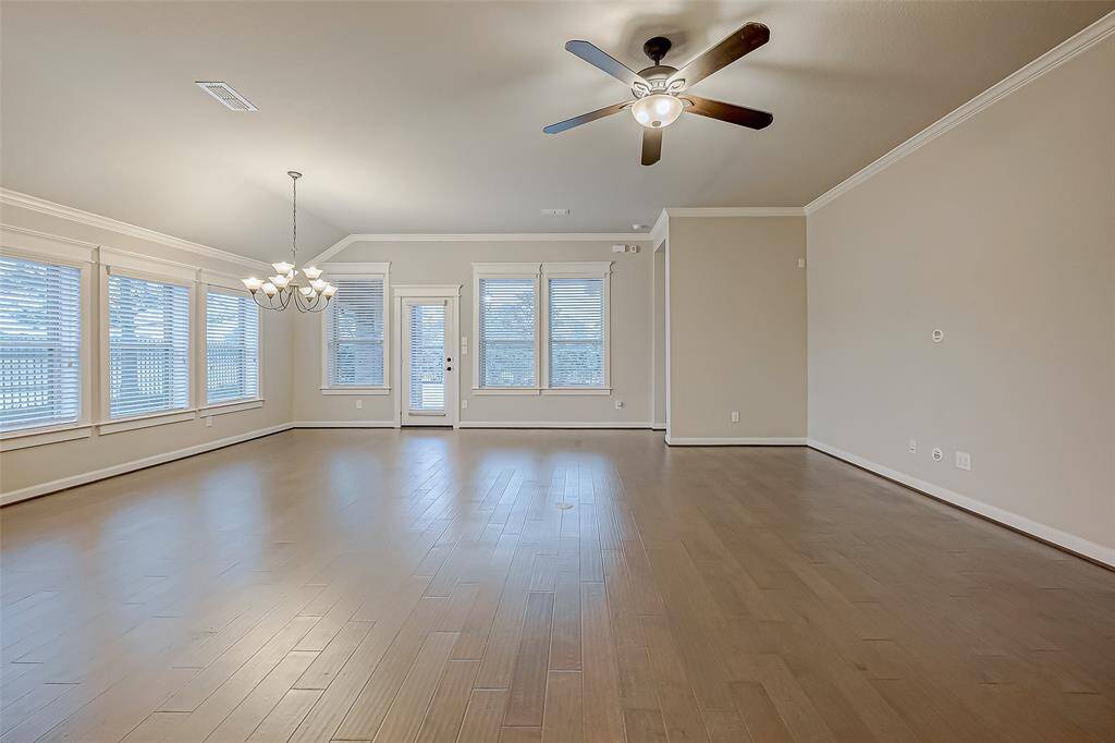 Dining space can easily accommodate a table and chairs for 8, even more in a pinch!