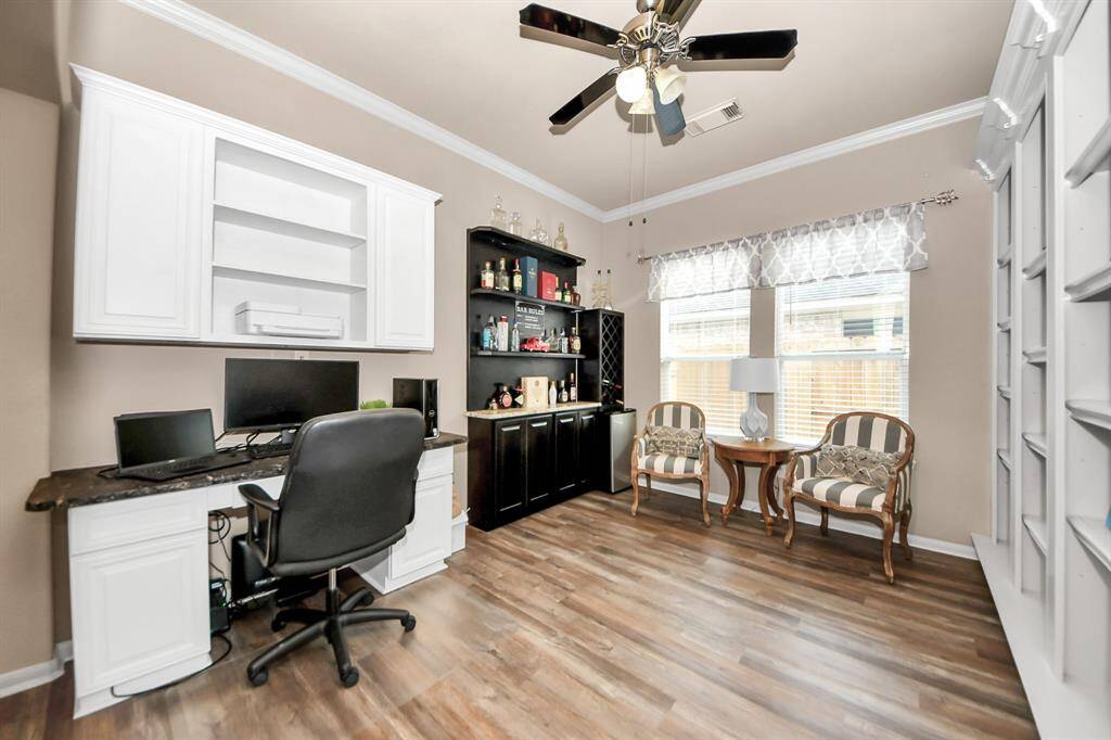 Dining room used as an office space
