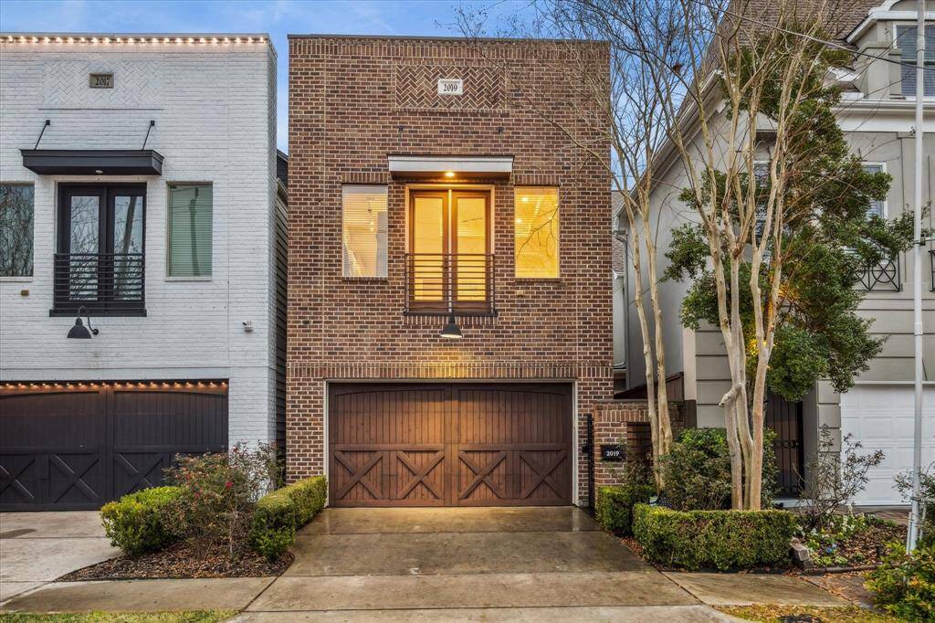 Front Elevation: Stunning curb-appeal. Interior-lot property. Rare, additional parking pad and gated-pedestrian entry.