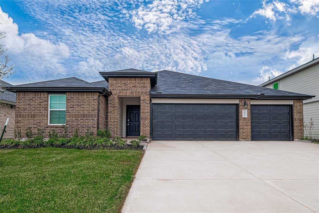 Discover your dream home at Bryan Grove in Rosenberg, TX. This stunning single-story floor plan features 5 bedrooms, 3 bathrooms, and a 3-car garage, designed with an open-concept layout to fit your lifestyle.