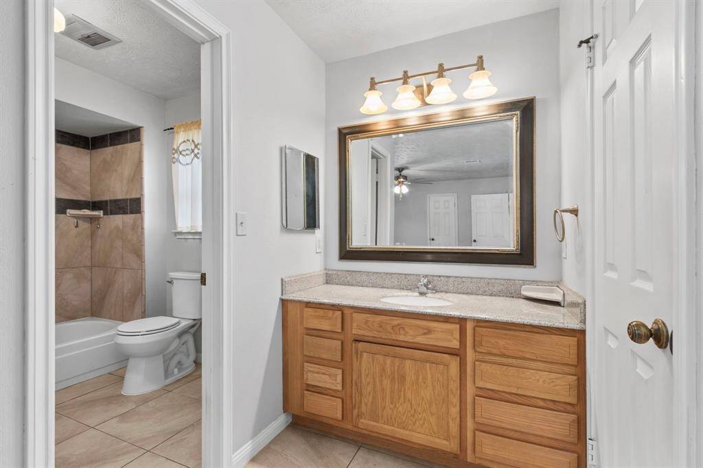 Primary master bath with large closet on right.