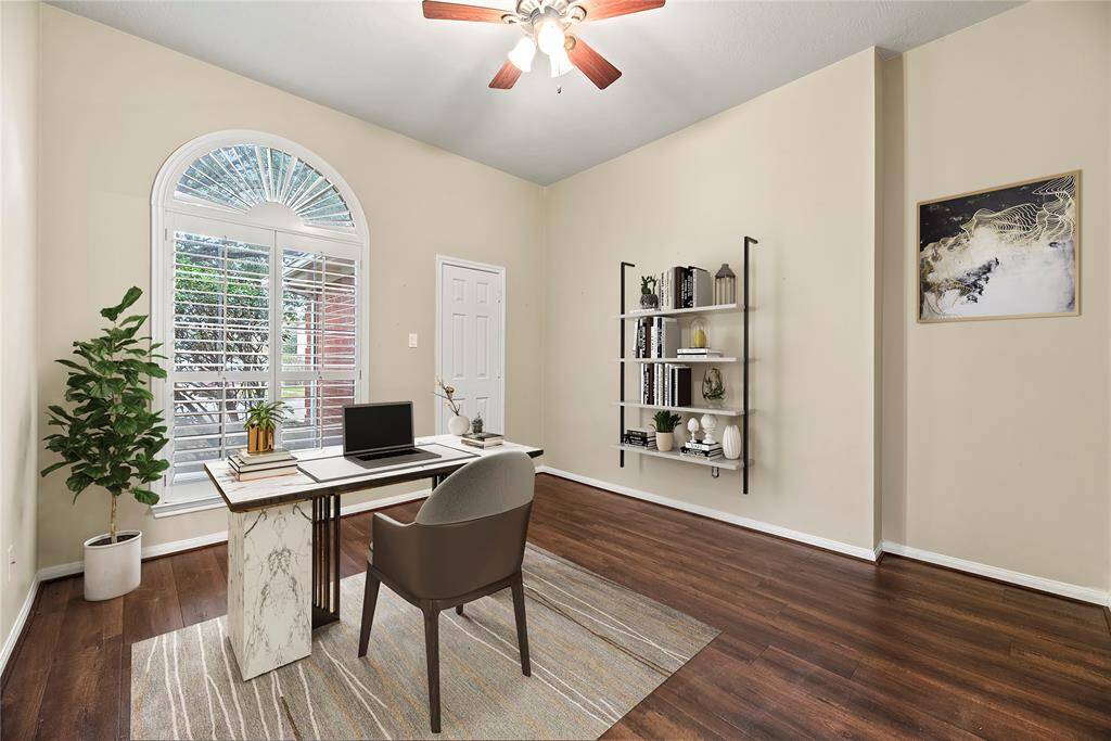 Home office with walk-in closet