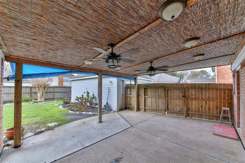 Large covered back patio
