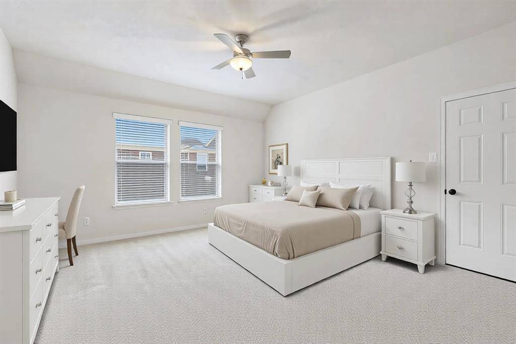 All bedrooms upstairs have large closets and easy bathroom access. This room has been Virtually Staged.