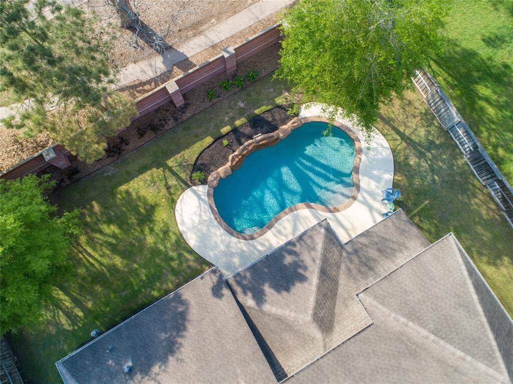 View from above showing the shape and size of the pool