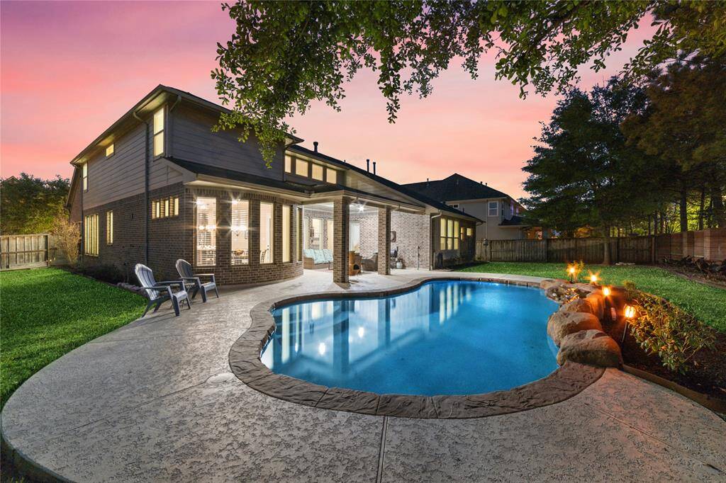 Evening view of the back patio/pool