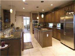 This is a cheif s kitchen lots of counter space and the triangle lay out