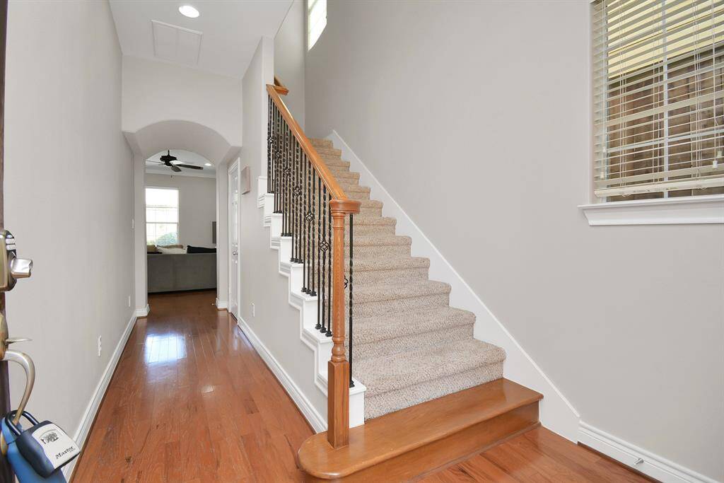 the natural wood floor of the home has been well maintain