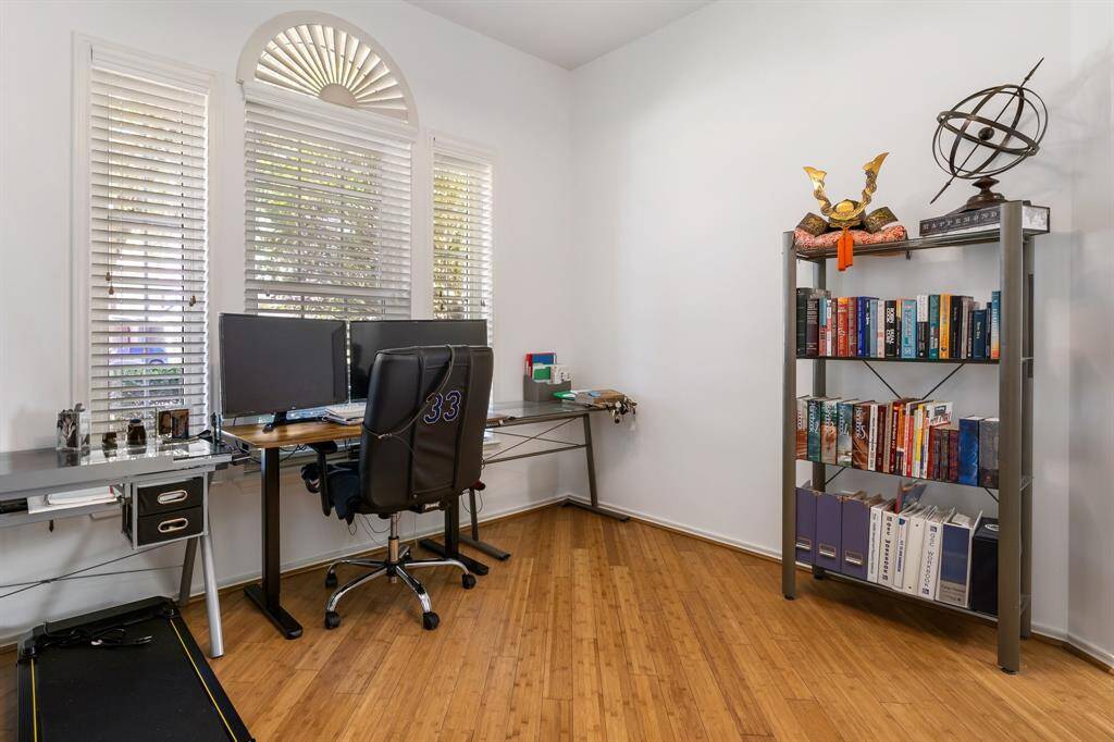 work from home with a beautiful window looking out into the cul-de-sac