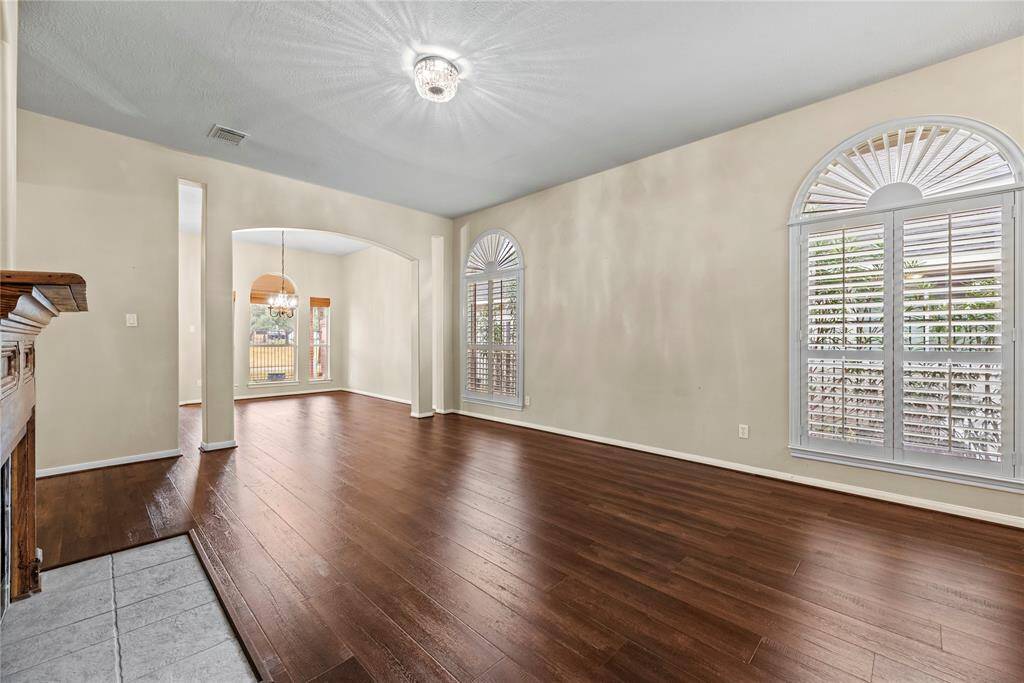 Family room open to dining room