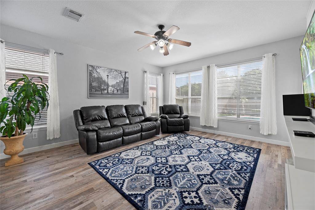 Family room with great views of the pool area