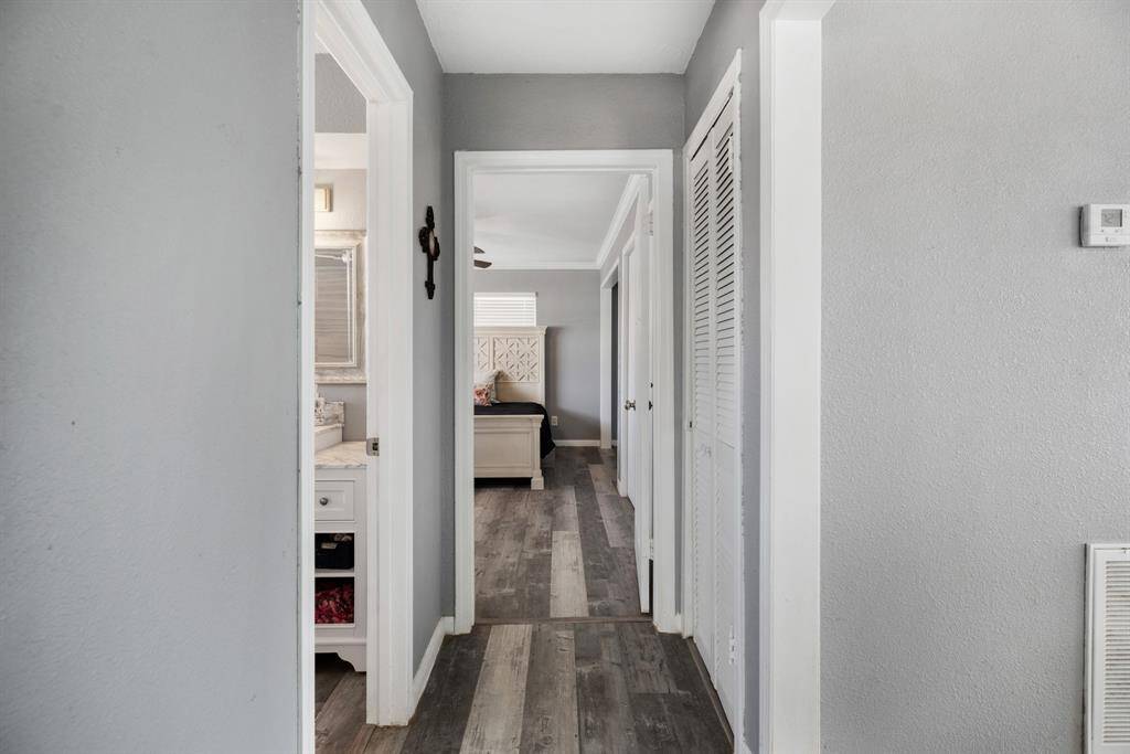 The hallway closet is perfect for stowing beach towels.