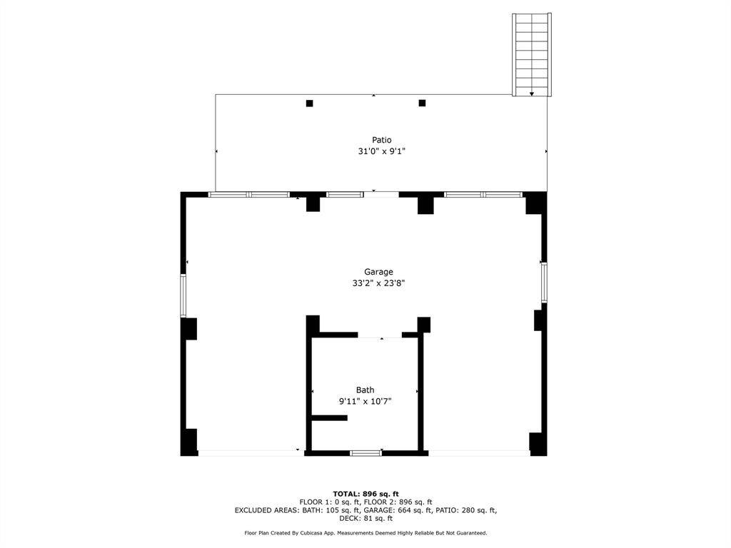 Floor Plan of ground floor - contains 2 car garage, utility room, secondary bathroom and flex space.  Accuracy of room measurements is not guaranteed.  Buyers to verify room measurements.
