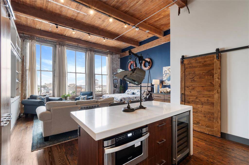 Beautiful original wood beam ceilings