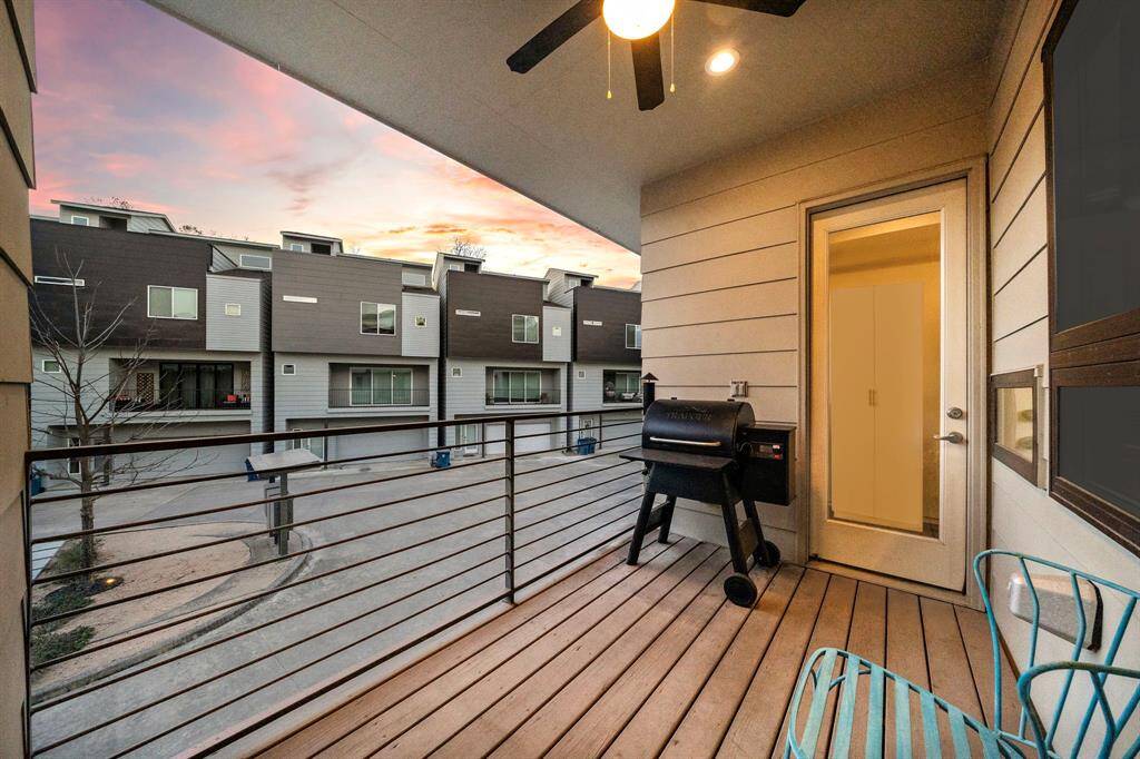 Enjoy the spacious balcony, ideal for entertaining or unwinding. The built-in grill and ceiling fan enhance year-round comfort.