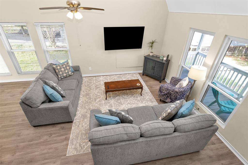 ariel view of the living room