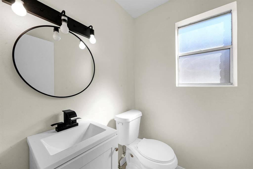 Half bathroom with a modern touch.