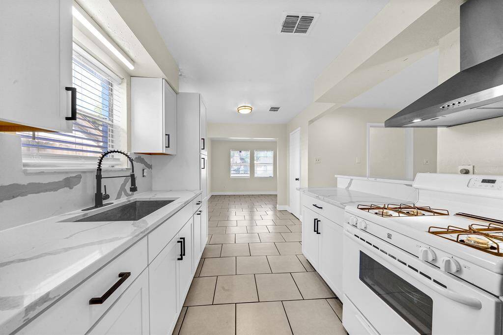 Kitchen view from back entrance.