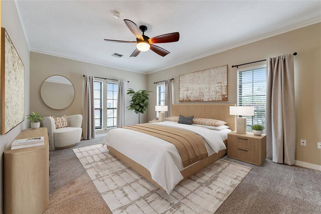 Spacious, private master suite. Virtually Staged.