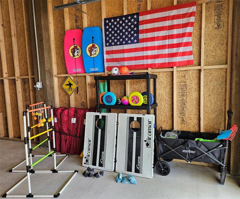 Property is fully furnished down to the outdoor games in the garage.