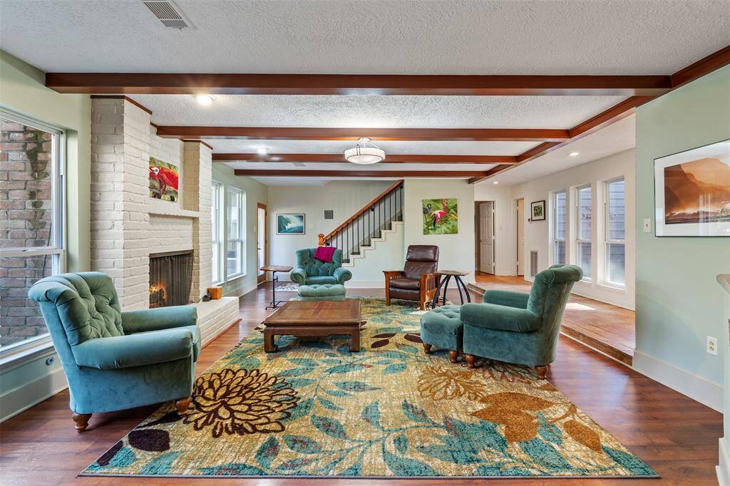 Living room with a FIREPLACE